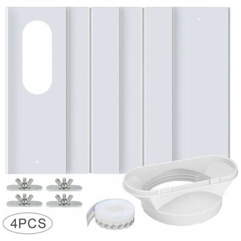Crea – Kit de fenêtre pour climatiseur portable – Panneau en PVC renforcé 43 x 10 cm – Joint d'étanchéité pour tuyau 13/15 cm – Installation facile
