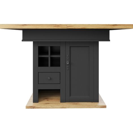 Table à manger télescopique (110-140×80 cm), table de cuisine pliante pour 4 à 6 personnes, table à manger extensible, table de cuisine peu encombrante, pour la cuisine et le salon, table à manger ave (1/5)