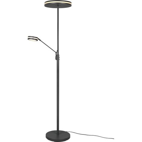 FRANKLIN PIANTANA LED 35W 4100lm- 6,5W 650lm, 2700+3200+4000K CON LAMPADA LETTURA METALLO ANTRACITE CON REGOLAZIONE INTENSITA' TOUCH DIMMER + REGOLAZIONE LUCE CALDA, NATURALE E FREDDA E FUNZIONE MEMOR (1/5)