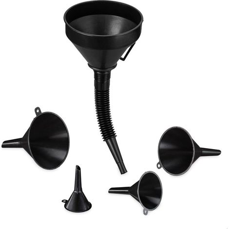 Entonnoir pour voiture 5 tailles Tuyau flexible amovible Tamis filtrant Résistant aux acides et huiles Pour garage et maison (1/5)