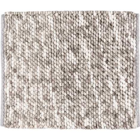 WENKO Tappeto da bagno Urdu taupe, design moderno con effetto mescolato, robusto, completamente anti-pelucchi, assorbe molta umidità, asciugatura rapida, lavabile, antiscivolo, 55 x 65 cm. (1/5)