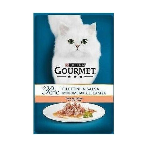 GOURMET PERLE FILETTINI AL SALMONE IN SALSA 85 GRAMMI