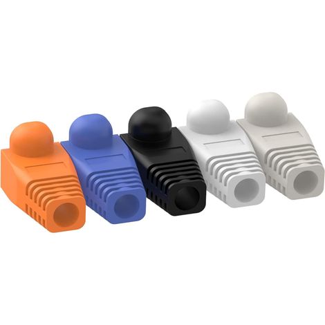 Plastique Souple, Manchons Protection Anti-Torsion pour Connecteurs  adapté aux fiches rj45 cat5 cat5e cat6 à sertir, compatible routeur, switch, pc et caméras réseau poe (1/5)