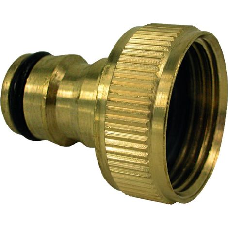 Wasserhahnanschluss 3/4 Zoll, Messing, Stecksystem Garten