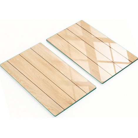 Tablas de cocina de vidrio templado con gr谩ficos, 2 piezas de madera de 2x30x52 cm. (1/5)