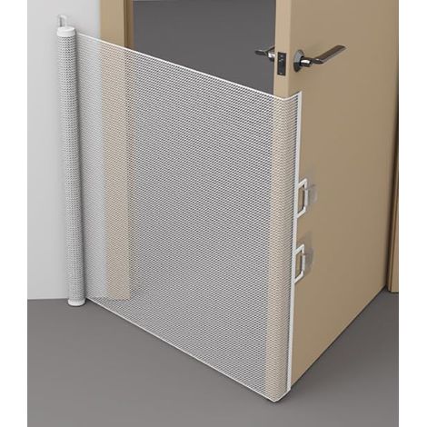 Barrière de protection d'escalier extensible pour bébé de 0 à 180 cm - Convient pour l'intérieur et l'extérieur - Grille de sécurité (blanc-180 cm), accessoires d'installation inclus
