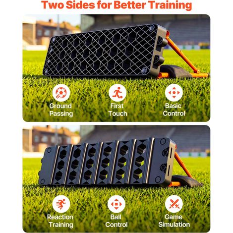 Planche de Rebond pour Football 99x24,5 cm, Mur de Rebond Portable Réversible à Double Surface, Équipement d'Entraînement de Foot p… (1/5)