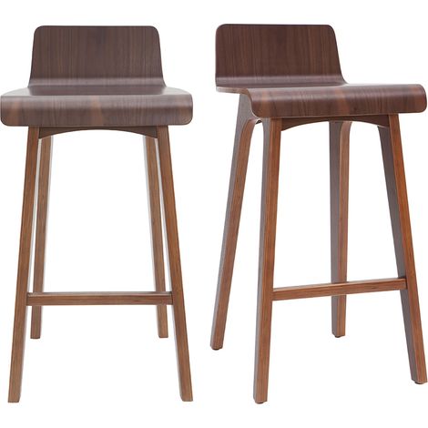 Tabourets de bar scandinaves noyer H65 cm (lot de 2) BALTIK (1/5)