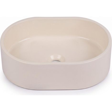 Saniclass Torino Lavabo compact - 40x28x12cm - solid surface - blanc cassé (1/2)