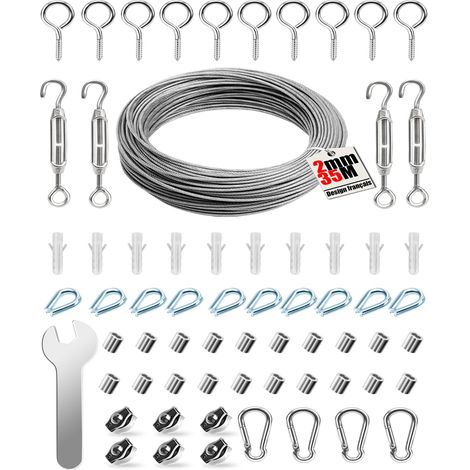 Stainless Steel Cable Kit 2 mm x 35 m 65 Pieces (1/5)