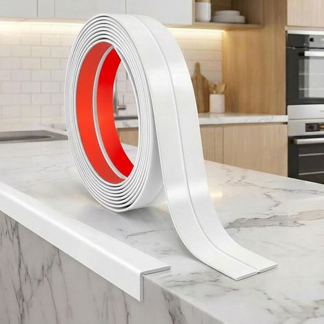 3,1M Profilé d’Angle PVC Auto-Adhésif Flexible 90–180°, Moulure de Protection pour Coins Muraux Intérieurs et Extérieurs, Finition Mur et Plafond (Blanc, W:16MM) (1/5)