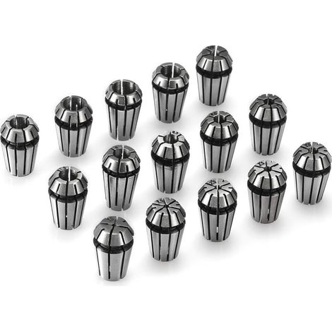 Juego de 15 pinzas de sujeción de resorte de precisión ER11 para tornos de fresado y grabado CNC, de 1,0 mm a 7,0 mm y de 1/4" a 1/8". (1/5)