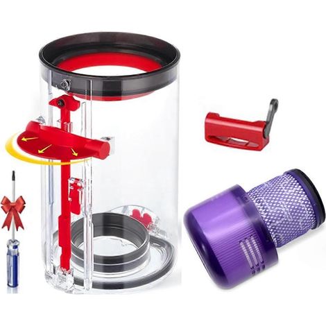 Bac à poussière + filtre HEPA + bouton marche/arrêt pour aspirateur V11 V15 (1/5)