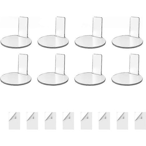 Lot de 8 étagères d'exposition en acrylique pour figurines de jeux vidéo Étagères murales flottantes adhésives pour figurines et objets de collection (1/4)