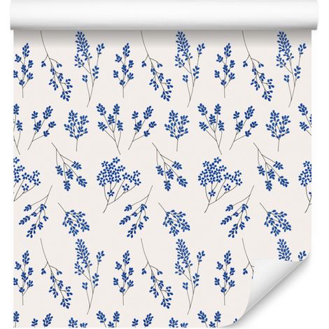 Papier peint lavande, blanc et gris clair pour salon et chambre 50x1000 cm (1/5)