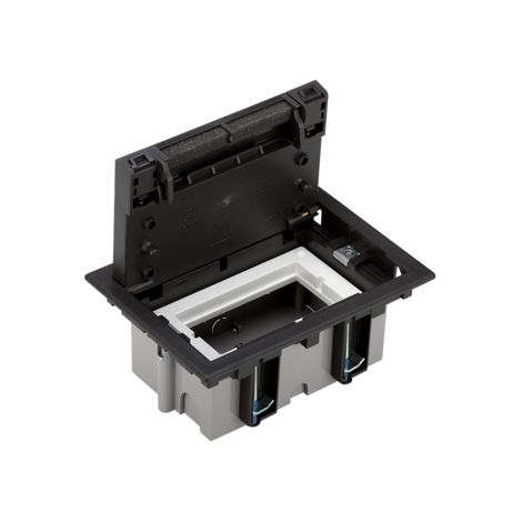 Caja de suelo K45 de 1 módulo y 2 módulos, profundidad 70 mm + SM102/9, conector de grafito