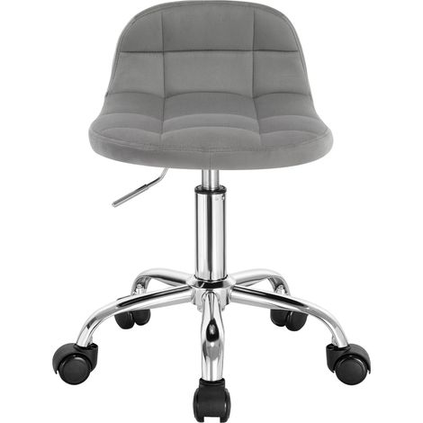 Sedia da ufficio girevole con ruote in velluto grigio chiaro regolabile in altezza MODENUIT (1/5)