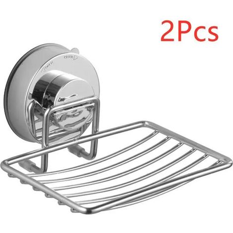 Porte-savon à ventouse - Acier inoxydable 304 - Installation facile - Durable - Pour salle de bain et cuisine (1/4)