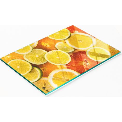Dekoratives Küchenschneidebrett aus Glas, Zitrusfrüchte, 80 x 52 cm (1/5)