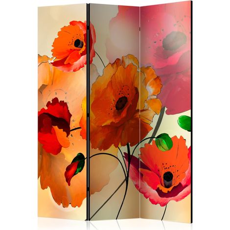 Paravent 3 Volets "Velvet Poppies" 135x172cm (1/2)