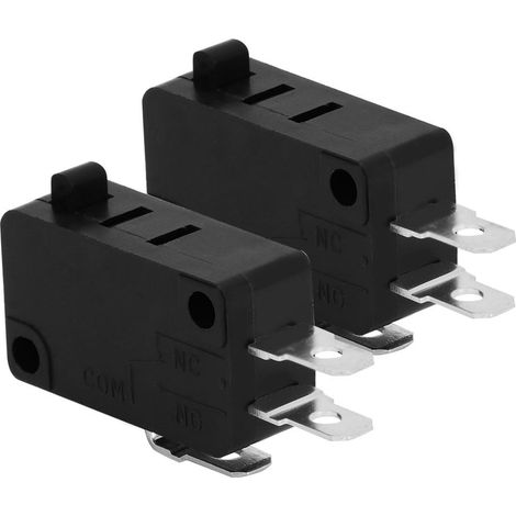 Ortviai Interrupteur micro-vitesse pour porte de four à micro-ondes KW3AT-16 ABS noir 28×16×10 mm 16 A 125/250 V (2 pièces) (1/3)