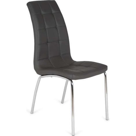 Pack de 4 sillas San Sebastián tapizado en polipiel gris oscuro. 42 cm(ancho ) 96 cm(altura) 55 cm(fondo) (1/2)