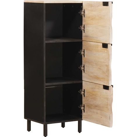 vidaXL Highboard White Wash Finish 40 x 33 x 110 cm Solid Mango Wood