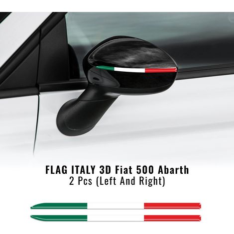 Stripes Strisce Adesive 3D Tricolore Italia per Specchietti Fiat 500 Abarth