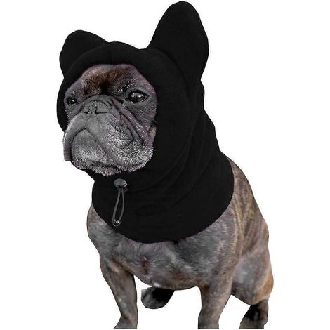 Bonnet d'hiver pour chien en polaire chaude, couvre-oreilles ajustable, protection contre le vent et le cou. (1/5)