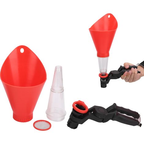 Entonnoir à huile moteur avec support de fixation réglable, bec verseur anti-goutte, kit d'outil de remplissage pour vidange. (1/5)