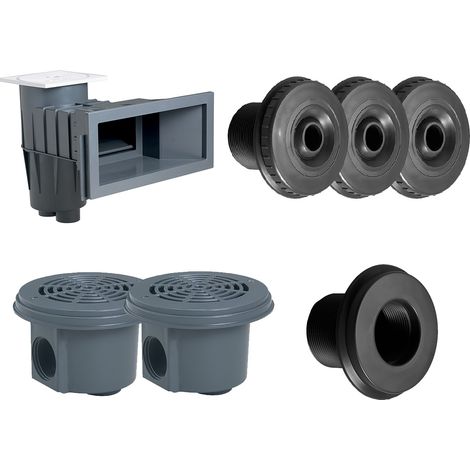 Kit pièces à sceller Gris Foncé pour piscine 8 x 4 m - Hayward