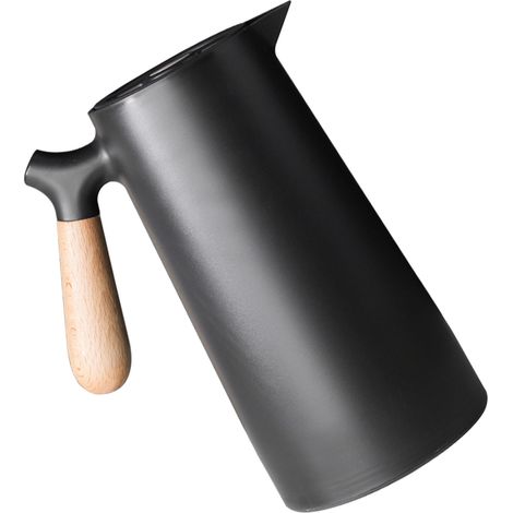 Bouilloire isotherme pour thé, eau et café, insert en verre, multicouche, pour la maison et le camping, noire, 1 litre (1/5)