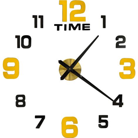 Orologio da parete adesivo 100 120 cm oro nero