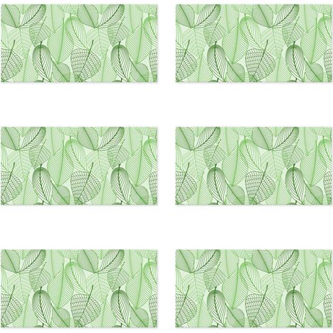 Lupia - Set 6 pezzi Pannelli di Rivestimento parete e altre superfici Decorazione Modulare 50x100 cm LEAVES GREEN (1/4)
