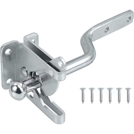 Loquet de portail autobloquant, levier de gravité automatique, loquets de porte, serrure de portail de jardin, serrure de clôture en acier inoxydable, verrou de quincaillerie à pêne basculant (1/5)