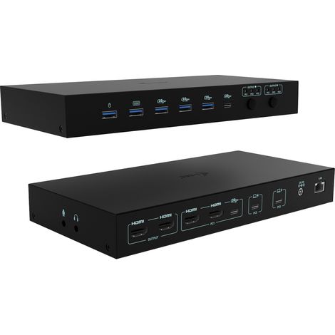 i-tec USB-C KVM Dock PRO for Three Hosts, Dual Video, with 2x Power Delivery, max 92W (1/4)