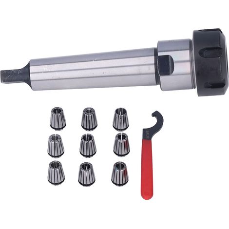 Kit d'outils de serrage MTA ER25 avec rallonge pour mandrin de serrage, compatible avec les tours et fraiseuses CNC (MTA3-ER25-M12). (1/5)