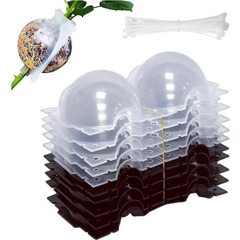 10PCS - Boule De Marcottage - Godet De Repiquage - Serre Pour Semis Transparente - Kit Germination Intérieur Extérieur - Vert - 8x8cm (1/5)