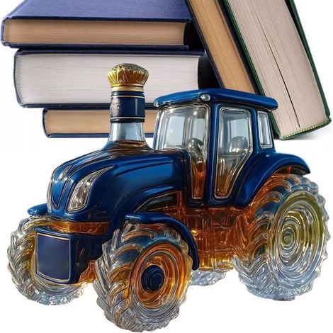 Carafe à liqueur de tracteur en verre Bouteille vide de 750 ml avec forme de tracteur artistique,plomb haute qualité,construction (1/5)