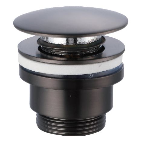 Imex – Vanne Click-Clack noire – Finition métal noir métallisé – Robinet de bidet pour salle de bain – Installation facile