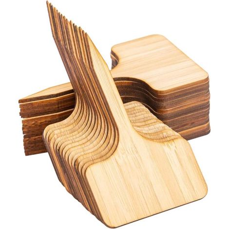 30 étiquettes en bois pour plantes en bambou, type T. (1/5)