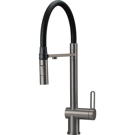 Miscelatore lavello cucina a 3 vie con funzione depurazione doccia dual spray Deante MAGNETIC BRMD75M  Titanio