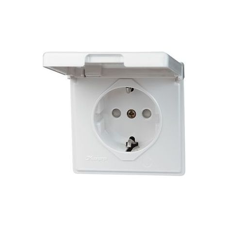 Kopp 119102080 Interruttore per ambienti umidi Presa schuko Arktis Bianco 1 pz.