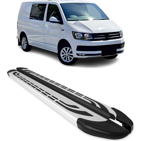 Marchepieds Latéraux pour VW T6 T6.1 Transporter 2015-2022 Alu Gris L1 Court 2Pcs (1/5)