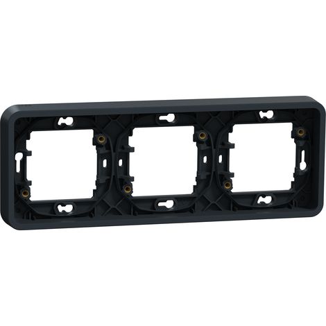 Mureva Styl - Telaio 3 posti orizzontale - da incasso - IP55 - IK08 - grigio - SCHNEIDER ELECTRIC - MUR34109 (1/2)