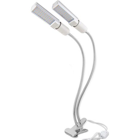 Lámpara LED de cultivo para plantas de interior, 2 cabezales, decoración del hogar (1/4)