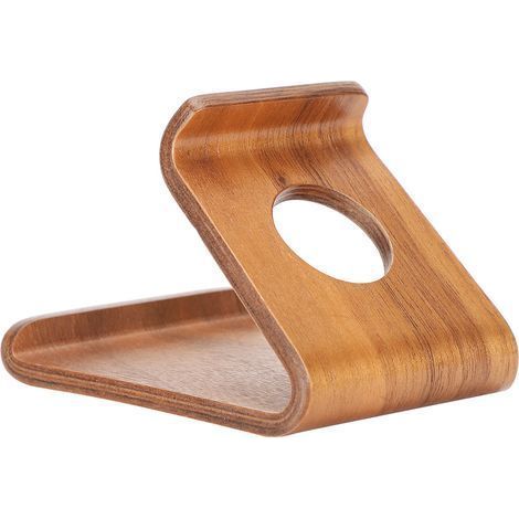Tragbarer Tablet-Ständer aus Holz (braun) für iPad, Smartphone und Desktop-Computer (1/5)