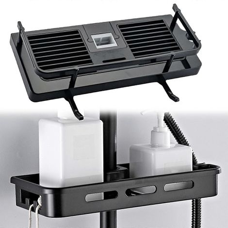 Étagère de douche pour salle de bain, sans perçage, surface chromée, en ABS ventilé, facile à nettoyer. (1/5)