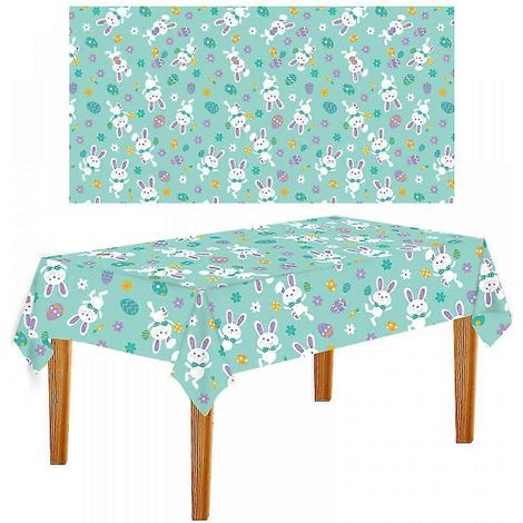 Nappe de Pâques - Nappe jetable pour fête de Pâques, convient pour table à manger, 137 274 cm (54 108 pouces) (1/5)