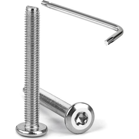 Vis à Tête Plate Torx M5 x 40 mm Vis à Six Pans Creux en Acier Inoxydable A2 V2A Boulons de Meubles Hexagonale avec Clé T25 Filetage Complet 20 Pièces (1/5)